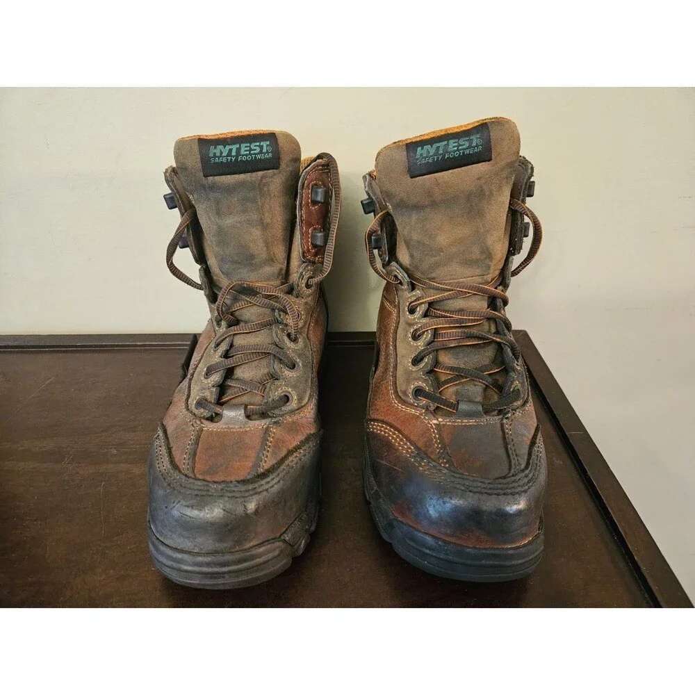 Hytest Apex Mens Size 6 Womens 7.5 Boots Brown Leather Composite Toe Waterproof